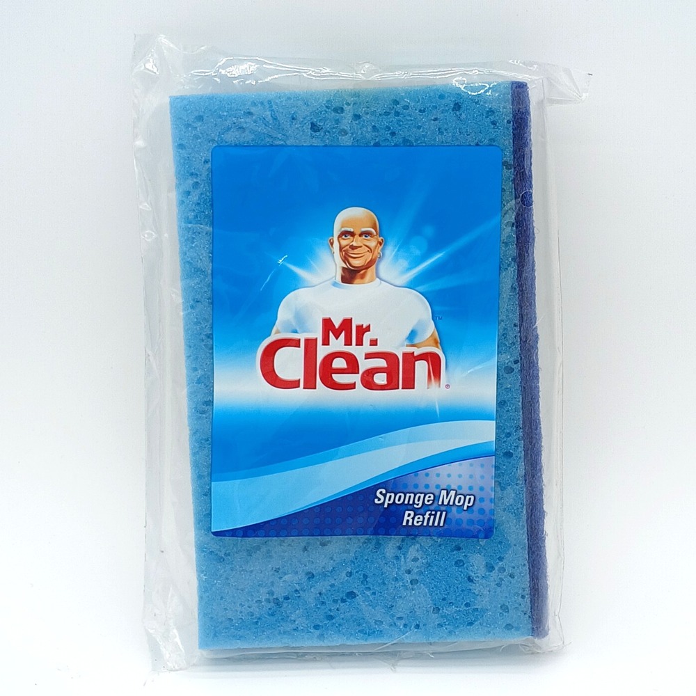 Mr. Clean Sponge Mop Refills Easy Snap On New Sealed Blue 2011